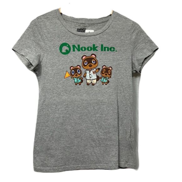 Nintendo Animal Crossing Nook Inc. Gray T-Shirt Size L 11/13 Jr/Teen - Picture 1 of 4